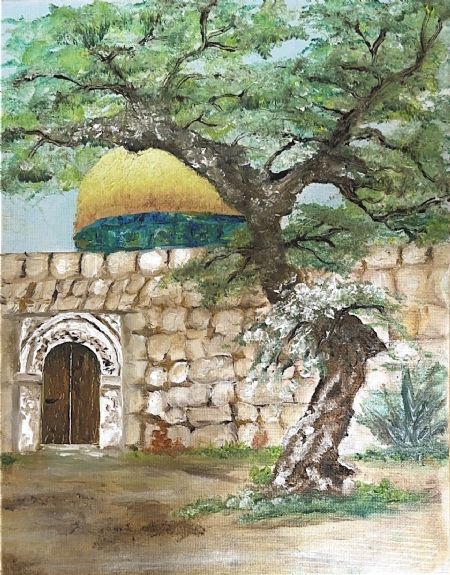 Olie maleri THE WITNESS TREE af B. Machaal malet i 2026