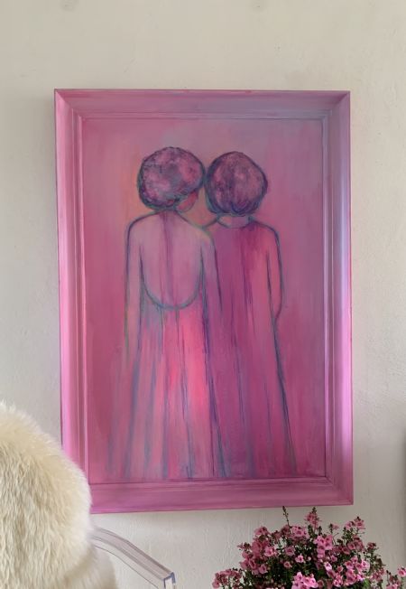 Akryl maleri Pink Ladies af Gudrun Anette Andersen malet i 2026