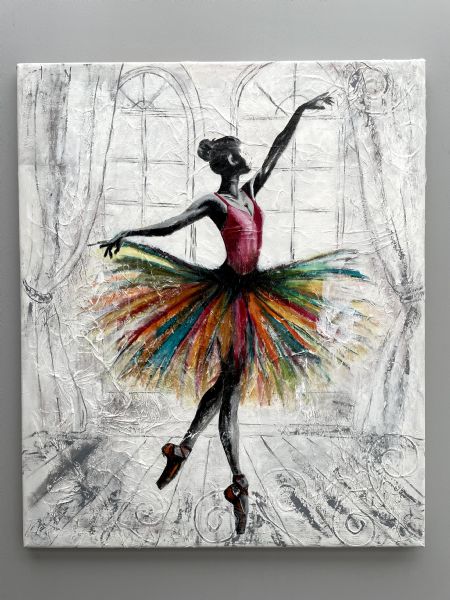 Akryl maleri Ballerina af Vibeke Findshøj malet i 2026