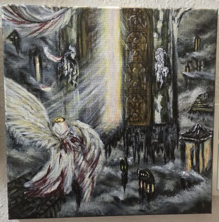 Akryl maleri The Lost Saint af Nahrain Halub malet i 2026