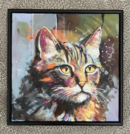 Akryl maleri THE CAT af Dorrit Wagner malet i 2026