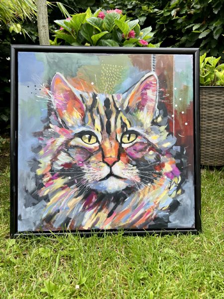 Akryl maleri THE SECOND CAT af Dorrit Wagner malet i 2026