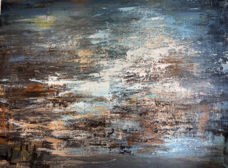 Akryl maleri Where the Waves Remember af Annie Hansen malet i 2026