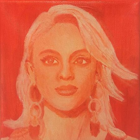 Akryl maleri Zara Larsson af Georgia Brask malet i 2019