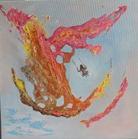 Akryl maleri Childhood Freedom 2-2 af Zala Art malet i 2026