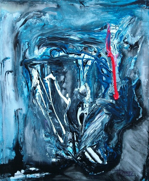 Akryl maleri Anger and Despair af Marguerite malet i 2009