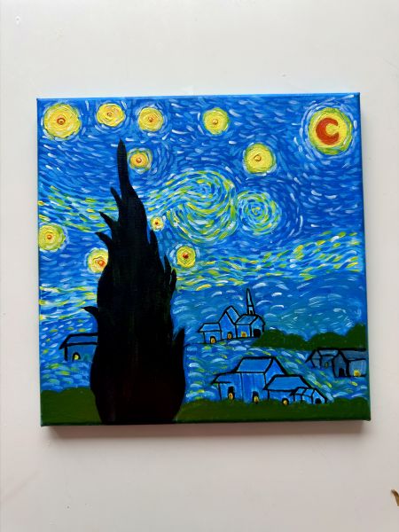 Akryl maleri Starry Night af Muskan Thapa malet i 2025