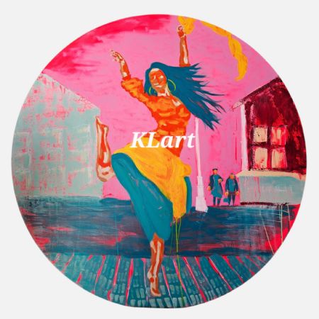 Akryl maleri Dance Pink af KL art malet i 2026
