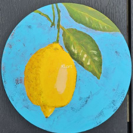 Akryl maleri Citron af KL art malet i 2026