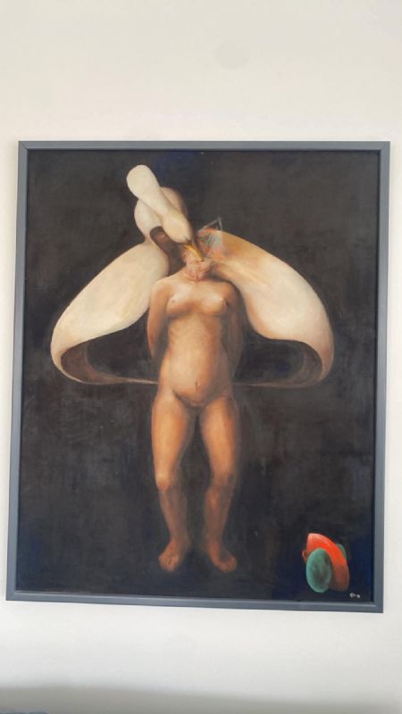 Olie maleri Leda -l af Anja Pedersen malet i 1998