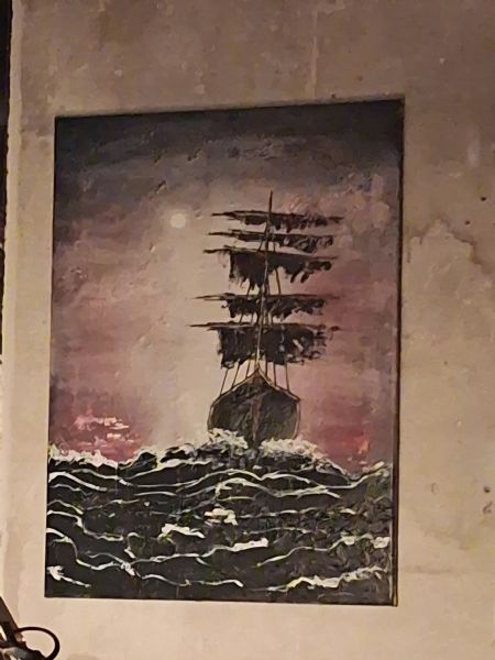 Blandede medier maleri The Last Ship af Marianne Larsen malet i 2025