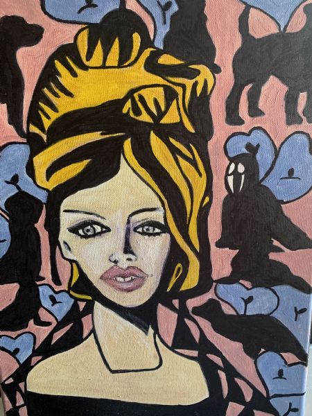 Akryl maleri Brigitte Bardot af kirstenbente pedersen malet i 2026