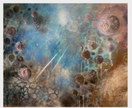  maleri Cosmic Orbits af Gitte M Larsen malet i 