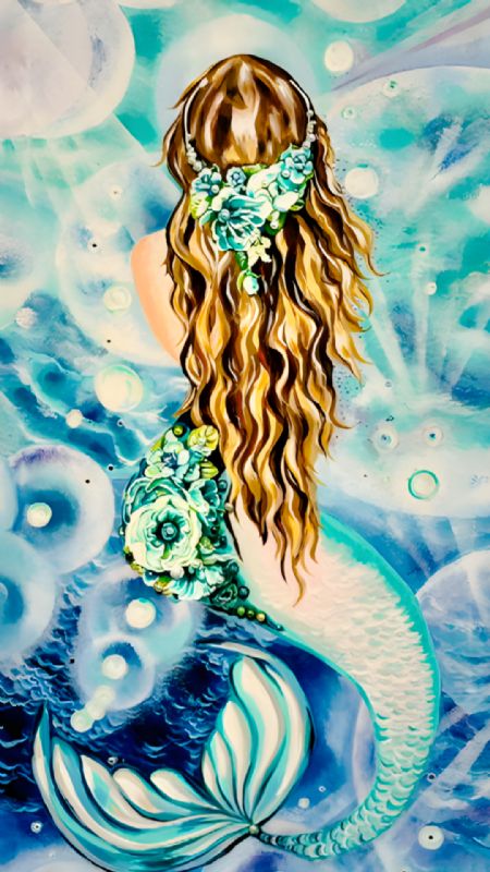Akryl maleri Ocean Dream af Olga Kiake malet i 2026