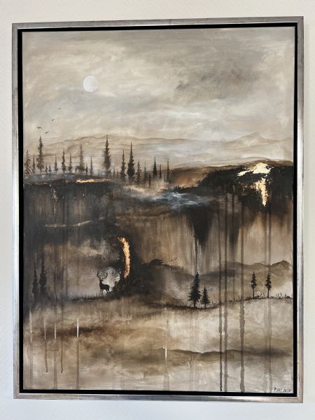 Akryl maleri Misty Nature No.6 af Pernille Eriksen malet i 2026