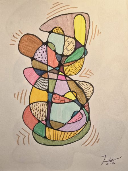 Blandede medier maleri Inner Harmony af Zala Art malet i 2026
