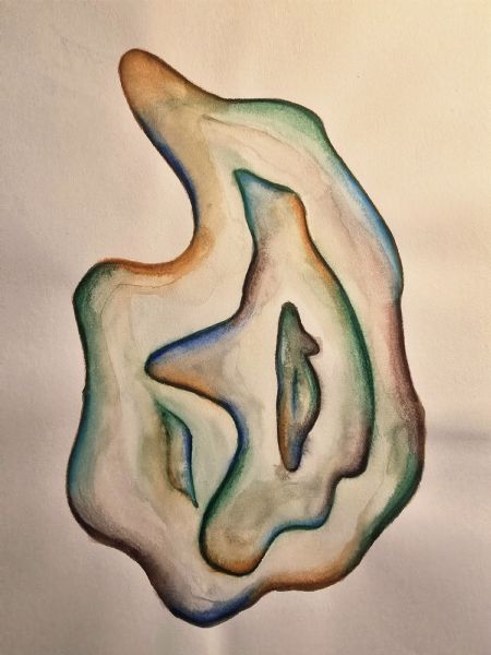 Akvarel maleri Layers of the Soul af Zala Art malet i 2023