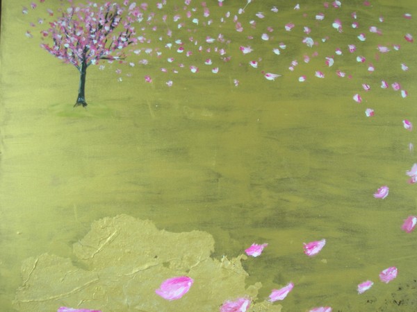 Akryl maleri Forårs storm af Haru malet i 2010