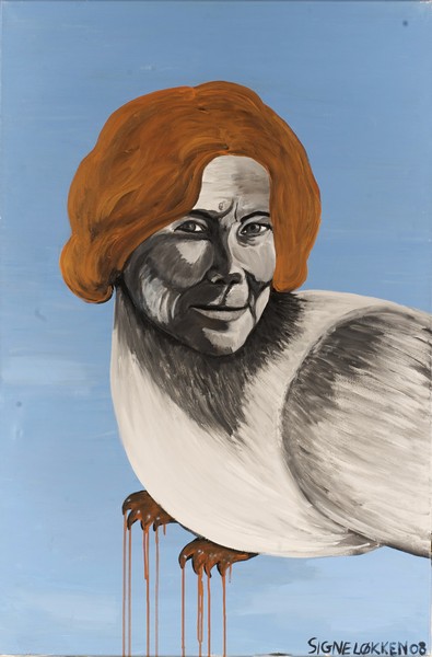 Akryl maleri mor af signe løkken malet i 2009