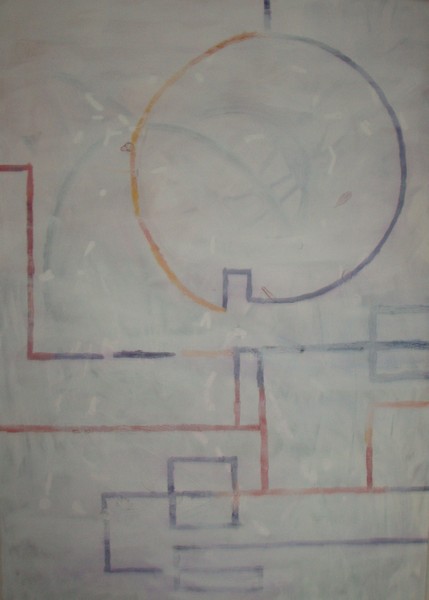Akryl maleri Geometri af sine sørensen malet i 2009