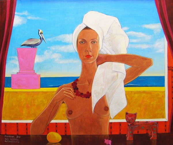 Olie maleri Kvindernes Ø af A.R.K. malet i 2010