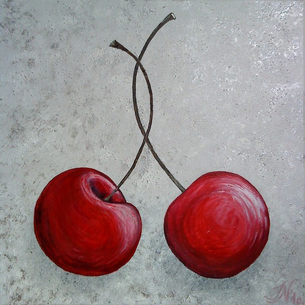 Akryl maleri Cherries af Inese Nagla malet i 2010