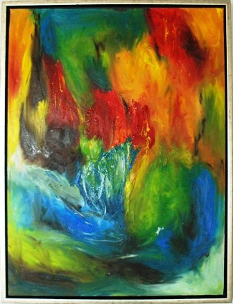  maleri Waterfall af www.tinesgalleri.dk malet i 2010
