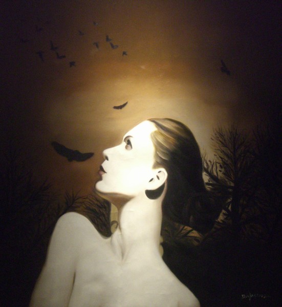 Olie maleri Birds af NONAMED malet i 