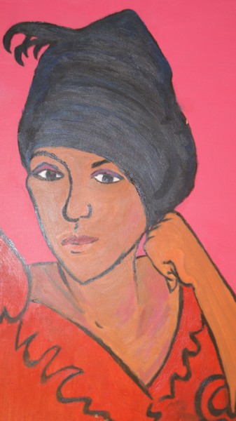 Akryl maleri Dark Blue Turban Parafrase af M.i.S malet i 2010