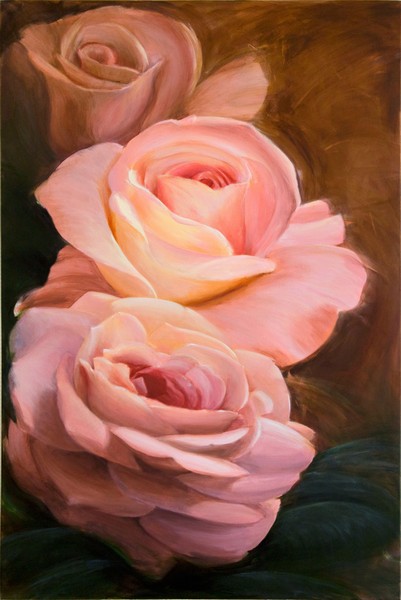 Akryl maleri Three Roses af Mads Krabbe malet i 2009