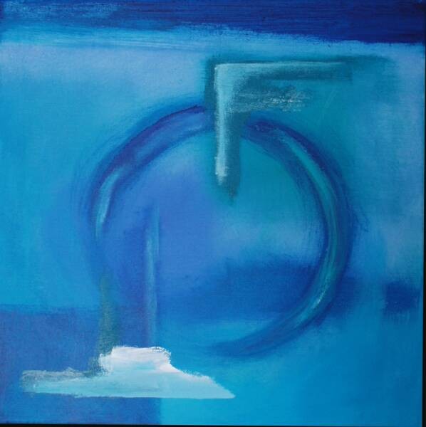 Akryl maleri blue world af Astrup Art malet i 2010