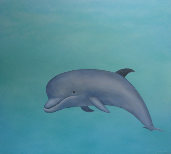 Olie maleri Healings-Delfin af Hannibal Måne malet i 