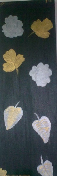 Akryl maleri leaves af yaz malet i 2011