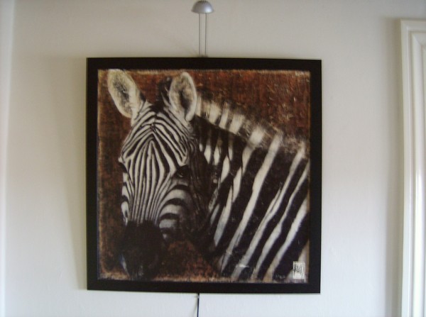  maleri zebra hoved af Gallerinavn ikke oplyst malet i 