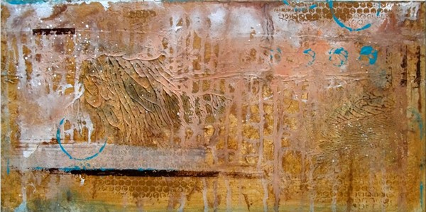 Akryl maleri Melting Leaves af Tanja Aldebot malet i 2011