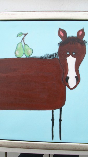 Akryl maleri Hestepærer af Lene Kramshøj malet i 2011