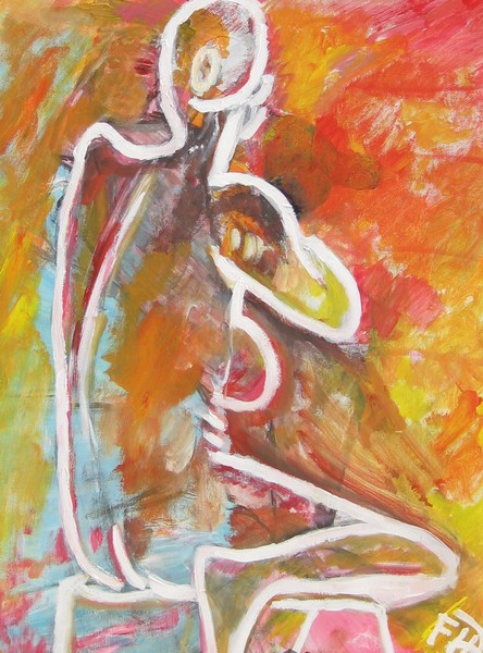 Akryl maleri figurmaleri af flemming hansen malet i 2011