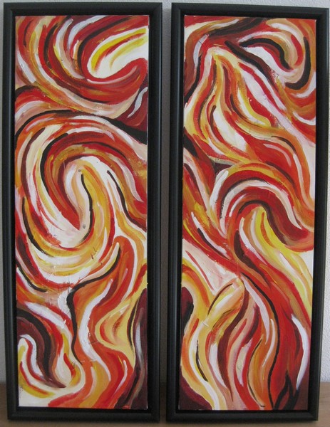 Akryl maleri Ildsjæl af Sisse Haldrup malet i 2011