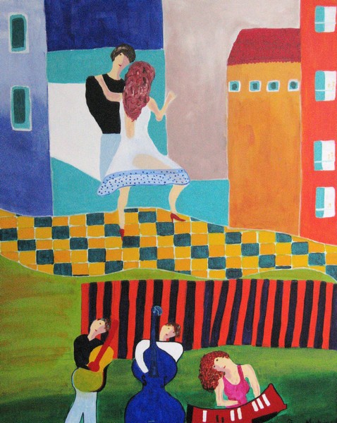 Akryl maleri Jazz af Tinna Markussen malet i 2010