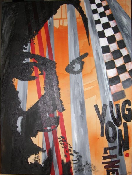 Akryl maleri Young Line af Jette Malland malet i 2010