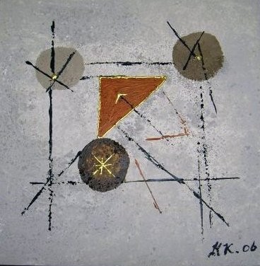 Akryl maleri De lige linier af k.k malet i 2006