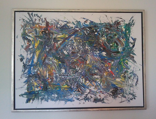  maleri Det åbne kranie af Abstrakt farveri spartelkunst af JC. malet i 2011