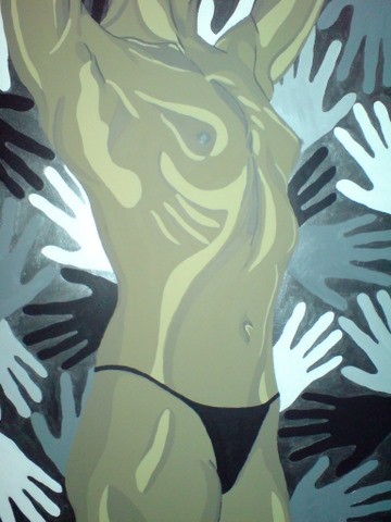 Akryl maleri Touch af Lz Elsgaard malet i 2008