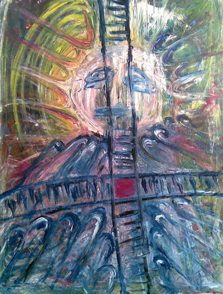 Akryl maleri påskepassionen 3 af Nina Vilain malet i 2011