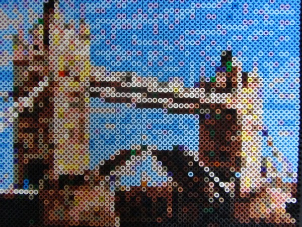 Collage maleri Tower Bridge af DPL malet i 2011