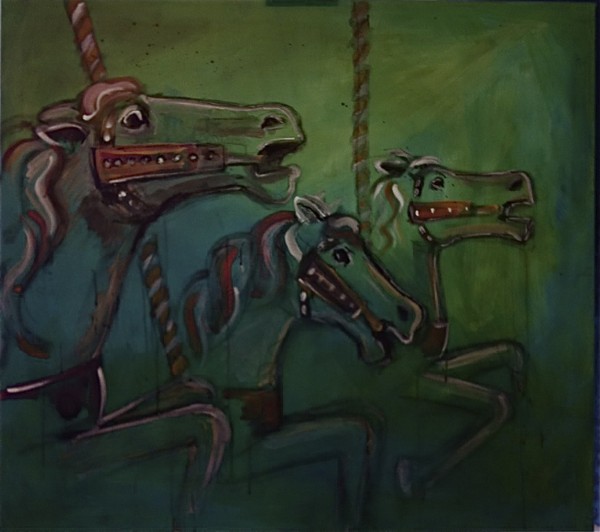 Akryl maleri Merry-go-round-gone wild af zita østergaard malet i 2011
