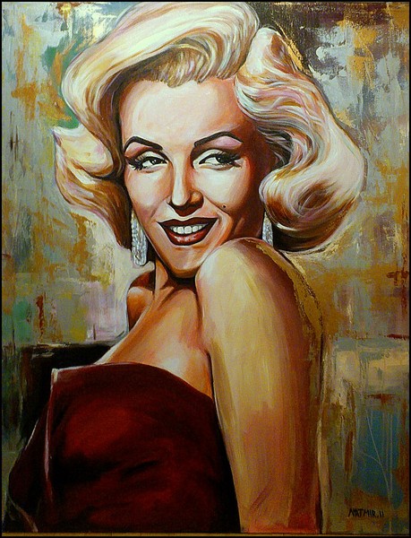 Akryl maleri Marilyn Monroe af tel 31 21 70 77 malet i 2011