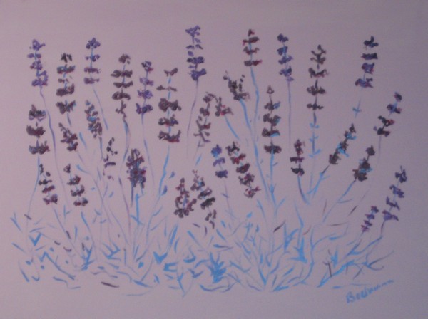 Akryl maleri Lavendel af Bachmann malet i 