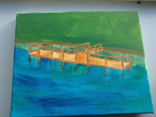 Akryl maleri Havnebro ved randers af DAMP malet i 2011