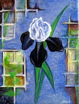 Akryl maleri Iris af owest malet i 2011